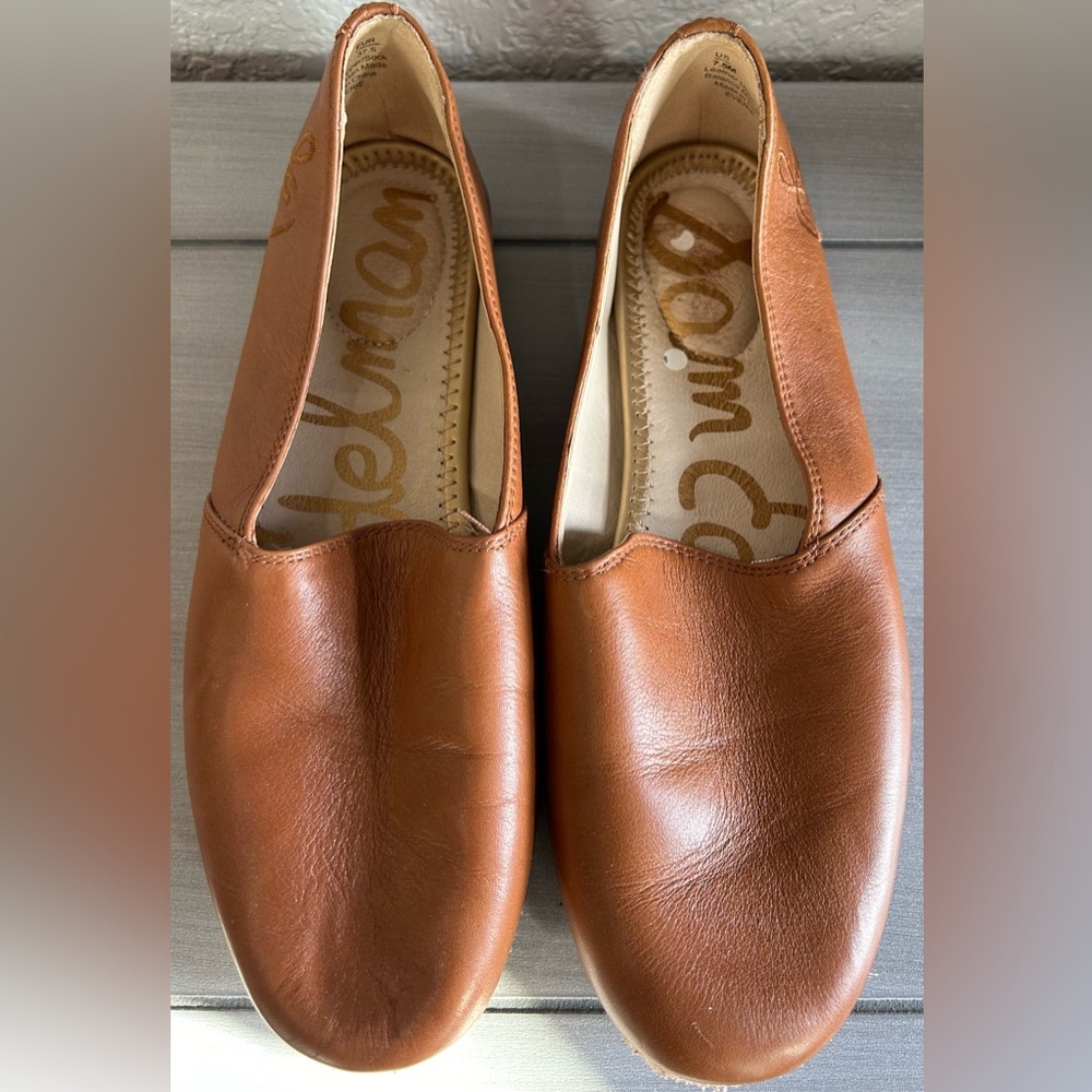 Sam Edelman Brown Leather Slip Ons Size 7.5
